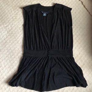 French Connection Black V Neck Blouse Size Small!